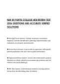 NUR 101 FORTIS COLLEGE HESI REVIEW TEST 2026 QUESTIONS AND ACCURATE VERIFIED SOLUTIONS
