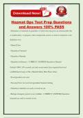 Hazmat Ops Test Prep Questions and Answers 100&percnt; PASS