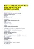 ABPD - SYNDROMES & DISEASES EXAM QUESTIONS WITH CORRECT ANSWERS 