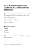NUR 101 NCLEX PRACTICE EXAM 1 2026 EXAMINATION TEST COMPLETE QUESTIONS AND ANSWERS