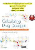 Calculating Drug Dosages&colon; A Patient-Safe Approach to Nursing and Math &ndash; Chapters 1&ndash;22 Complete Test Bank&comma; 2nd Edition by Castillo &ndash; Practice Questions with Answers