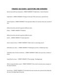 FINANCE 410 EXAM 1 QUESTIONS AND ANSWERS