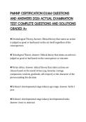 PMHNP CERTIFICATION EXAM QUESTIONS AND ANSWERS 2026 ACTUAL EXAMINATION TEST COMPLETE QUESTIONS AND SOLUTIONS GRADED A&plus;