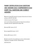 PMHNP CERTIFICATION EXAM QUESTIONS AND ANSWERS 2026 COMPREHENSIVE EXAM SCRIPT FULL QUESTIONS AND CORRECT ANSWERS