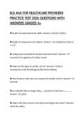 BLS AHA FOR HEALTHCARE PROVIDERS PRACTICE TEST 2026 QUESTIONS WITH ANSWERS GRADED A&plus;
