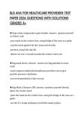BLS AHA FOR HEALTHCARE PROVIDERS TEST PAPER 2026 QUESTIONS WITH SOLUTIONS GRADED A&plus;