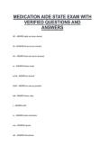 Medication Aide State Exam Preparation &ndash; Verified Practice Questions and Answers&comma; Certification Review Material