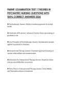 PMHNP I EXAMINATION TEST 1 THEORIES IN PSYCHIATRIC NURSING QUESTIONS WITH 100&percnt; CORRECT ANSWERS 2026