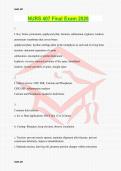 NURS 407 Final Exam 2026