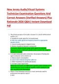 New Jersey Audio&sol;Visual Systems  Technician Examination Questions And  Correct Answers &lpar;Verified Answers&rpar; Plus  Rationale 2026 Q&A&vert; Instant Download  Pdf 