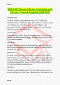 NURS 407 Exam 5 Study Questions with Correct Detailed Answers 2026-2027
