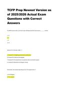 TCFP Prep 2025&ndash;2026 &vert; Newest Version Actual Exam Questions with Correct Answers