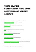 Texas Boating Certification Final Exam 2025&ndash;2026 &vert; Questions & Verified Answers