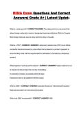 RISIA Exam Questions And Correct Answers&vert; Grade A&plus; &vert; Latest Update