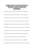 Home Health Aide Exam &ndash; Verified Questions and Answers &vert; Certification Preparation &vert; Complete Exam Material