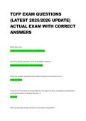 TCFP Exam Questions 2025&ndash;2026 &vert; Actual Exam with Correct Verified Answers