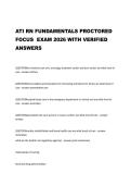 ATI RN FUNDAMENTALS PROCTORED  FOCUS  EXAM 2026 WITH VERIFIED  ANSWERS 