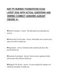 NUR 170 NURSING FOUNDATIONS EXAM LATEST 2026 WITH ACTUAL QUESTIONS AND VERIFIED CORRECT ANSWERS ALREADY GRADED A&plus;