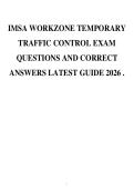 IMSA WORKZONE TEMPORARY TRAFFIC CONTROL EXAM QUESTIONS AND CORRECT ANSWERS LATEST GUIDE 2026 &period;