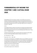 FUNDAMENTALS OF INCOME TAX  CHAPTER 1 AND 3 ACTUAL EXAM  2026 