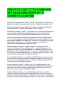 PEDIATRIC DENTISTRY COMBINED SET EXAM QUESTIONS WITH CORRECT ANSWERS 