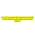 CCI CCT Exam Study Guide with all Correct & 100&percnt; Verified Answers &vert;Actual Complete Exam &vert;Already Graded A&plus;
