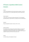 PTI Exam 1 Questions With Correct Answers&period;