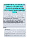 Human Growth and Development Exam Study Guide 2026 Latest - HUMAN GROWTH AND DEVELOPMENT EXAM STUDY GUIDE 2026-2027 ACCURATE QUESTIONS AND CORRECT DETAILED ANSWERS WITH RATIONALES &vert;&vert; 100&percnt; GUARANTEED PASS <BRAND NEW VERSION>