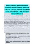 Human Growth and Development - HUMAN GROWTH AND DEVELOPMENT EXAM STUDY GUIDE 2026-2027 ACCURATE QUESTIONS AND CORRECT DETAILED ANSWERS WITH RATIONALES &vert;&vert; 100&percnt; GUARANTEED PASS <BRAND NEW VERSION>