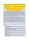 Human Growth and Development Exam Study Guide 2026 - HUMAN GROWTH AND DEVELOPMENT EXAM STUDY GUIDE 2026-2027 ACCURATE QUESTIONS AND CORRECT DETAILED ANSWERS WITH RATIONALES &vert;&vert; 100&percnt; GUARANTEED PASS <BRAND NEW VERSION>