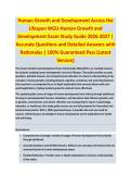Human Growth and Development Across the Lifespan WGU - HUMAN GROWTH AND DEVELOPMENT EXAM STUDY GUIDE 2026-2027 ACCURATE QUESTIONS AND CORRECT DETAILED ANSWERS WITH RATIONALES &vert;&vert; 100&percnt; GUARANTEED PASS <BRAND NEW VERSION>