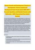 Human Growth and Development Theories of Development - HUMAN GROWTH AND DEVELOPMENT EXAM STUDY GUIDE 2026-2027 ACCURATE QUESTIONS AND CORRECT DETAILED ANSWERS WITH RATIONALES &vert;&vert; 100&percnt; GUARANTEED PASS <BRAND NEW VERSION>