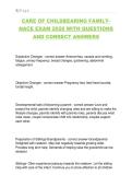 CARE OF CHILDBEARING FAMILY NACE EXAM 2026 WITH QUESTIONS  AND CORRECT ANSWERS
