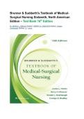 TEST BANK for Brunner & Suddarth's Textbook of Medical-Surgical Nursing Sixteenth&comma; North American Edition All Chapters Covered Newest Version 2026 &lbrack;A&plus;&plus;&rsqb; by JANICE L&period; HINKLE &lpar;Author&rpar;&comma; KERRY H&period; CHEEVER &lpar;Author&rpar;&comma; Kristen Overbaugh &lpar;Author&rpar;&comma; & 1 more
