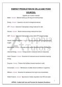 ENERGY PRODUCTION IN CELLS AND FOOD SOURCES&period; Upgrade your revision instantly&excl;