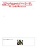 CSET Social Science subtest 1 Latest Exam 2026 2028 Questions With Verified Answers &vert; Immediately  PDF Available After Payment 