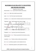 MACROMOLECULES RELATED TO CHOLESTEROL AND PROTEIN SYNTHESIS&period; Upgrade your revision instantly&excl;