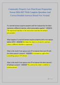 Community Property Law Final Exam Preparation  Newest 2026-2027 With Complete Questions And  Correct Detailed Answers&vert; Brand New Version&excl;
