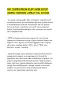 PMP CERTIFICATION STUDY PAPER EXPERT VERIFIED ANSWERS GUARANTEED TO PASS