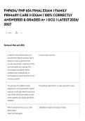 FNP654&sol; FNP 654 FINAL EXAM &vert; FAMILY PRIMARY CARE II EXAM &vert; 100&percnt; CORRECTLY ANSWERED & GRADED A&plus; &vert; GCU &vert; LATEST 2026&sol; 2027