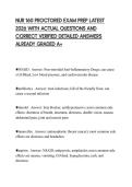 NUR 160 PROCTORED EXAM PREP LATEST 2026 WITH ACTUAL QUESTIONS AND CORRECT VERIFIED DETAILED ANSWERS ALREADY GRADED A&plus;