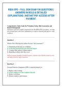 RISIA EPE &ndash; FULL 2026 EXAM 100 QUESTIONS &vert;  ANSWERS IN BOLD & DETAILED  EXPLANATIONS &vert; INSTANT PDF ACCESS AFTER  PAYMENT