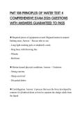 PMT 108 PRINCIPLES OF WATER TEST 4 COMPREHENSIVE EXAM 2026 QUESTIONS WITH ANSWERS GUARANTEED TO PASS