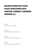 Driver Operator State Exam Study &ndash; Complete Practice Questions & Verified Answers