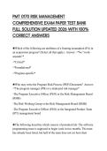 PMT 0170 RISK MANAGEMENT COMPREHENSIVE EXAM PAPER TEST BANK FULL SOLUTION UPDATED 2026 WITH 100&percnt; CORRECT ANSWERS