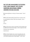 PMT 0170 RISK MANAGEMENT ELITE REVIEW STUDY GUIDE SUMMARY WITH SOLVED QUESTIONS AND DETAILED VERIFIED ANSWERS FOR 2026 SUCCESS