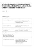 NU 136 &sol;NU136 EXAM 3 &vert; FUNDAMENTALS OF NURSING EXAM 3 &vert; QUESTIONS AND ANSWERS RATED A&plus; &vert; 2026&sol;2027 GUIDE &vert; GALEN