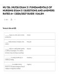 NU 136 &sol;NU136 EXAM 3 &vert; FUNDAMENTALS OF NURSING EXAM 3 &vert; QUESTIONS AND ANSWERS RATED A&plus; &vert; 2026&sol;2027 GUIDE &vert; GALEN