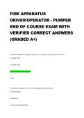 Fire Apparatus Driver-Operator &ndash; Pumper End of Course Exam with Verified Answers
