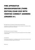 Fire Apparatus Driver-Operator &lpar;Third Edition&rpar; Exam 2025 &ndash; Verified Correct Answers